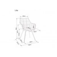 Scaun Tapitat LILIA VELVET Genarom SN Gri / Bluvel 14